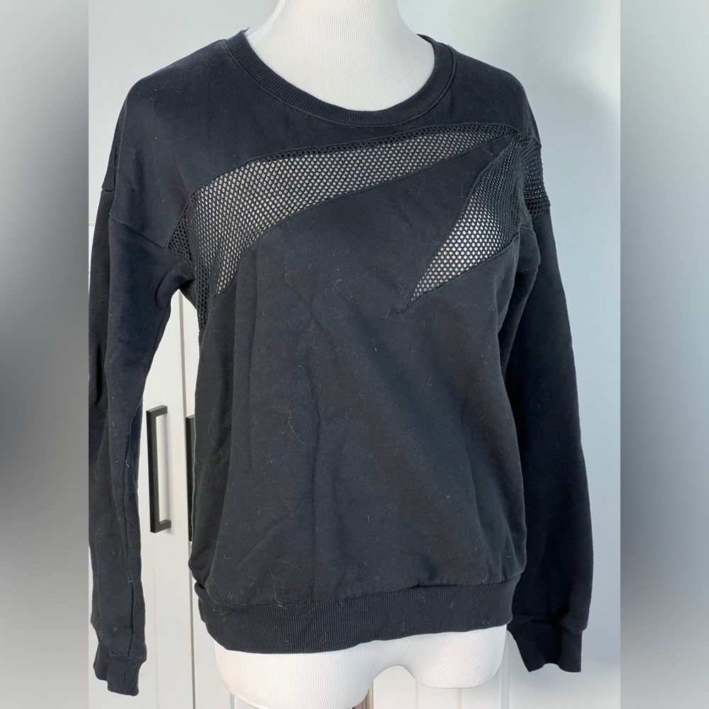 Black Fabletics Mesh Sweatshirt, Size Medium